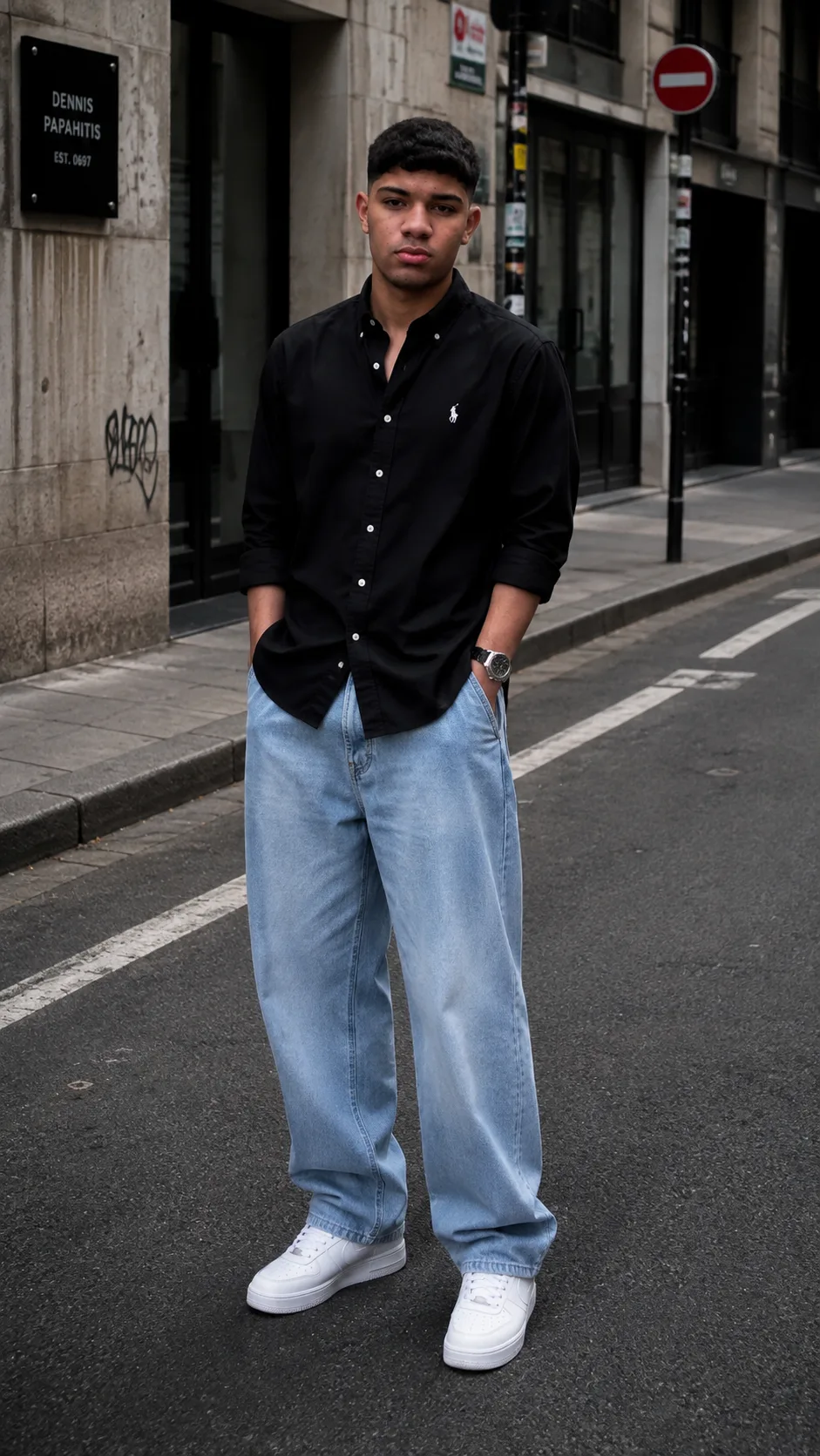 Create an ultra-realistic full-body cinematic street-fashion portrait using the uploaded reference photo as the identity reference.