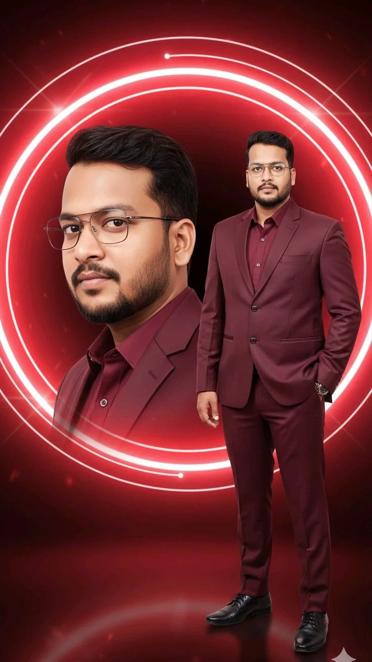 An absolute visual masterpiece, hyper-photorealistic and ultra-detailed full-body vertical portrait collage capturing a handsome South