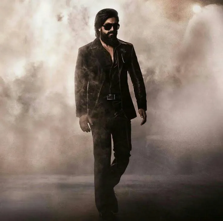 Create a cinematic full-body fashion portrait of a confident adult man walking slowly toward the camera through a dense, smoky atmosphere.