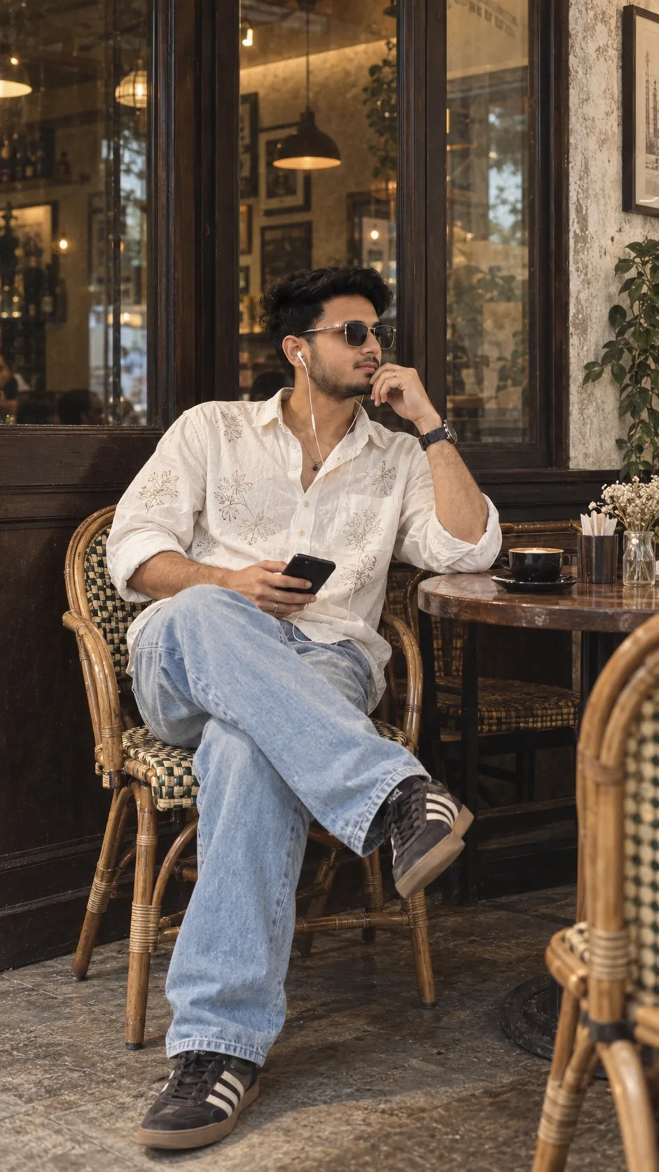 Create a highly realistic vertical 9:16 cinematic lifestyle portrait using the uploaded image as the exact reference for the person, face,