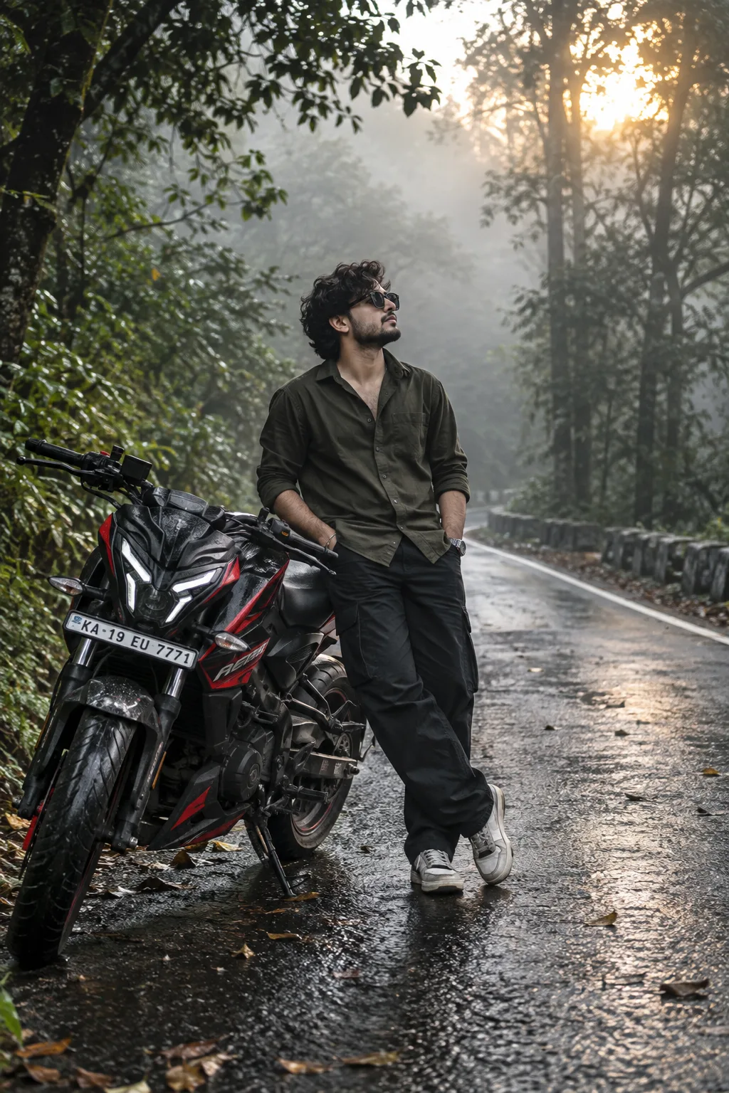 Use the uploaded bike background image as the exact background reference.