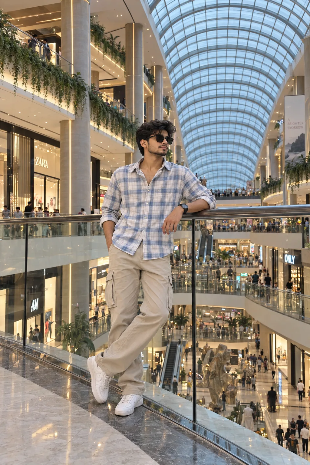 Prompt: Create a highly realistic, ultra-detailed cinematic lifestyle photograph of a young Indian man casually posing inside a luxurious