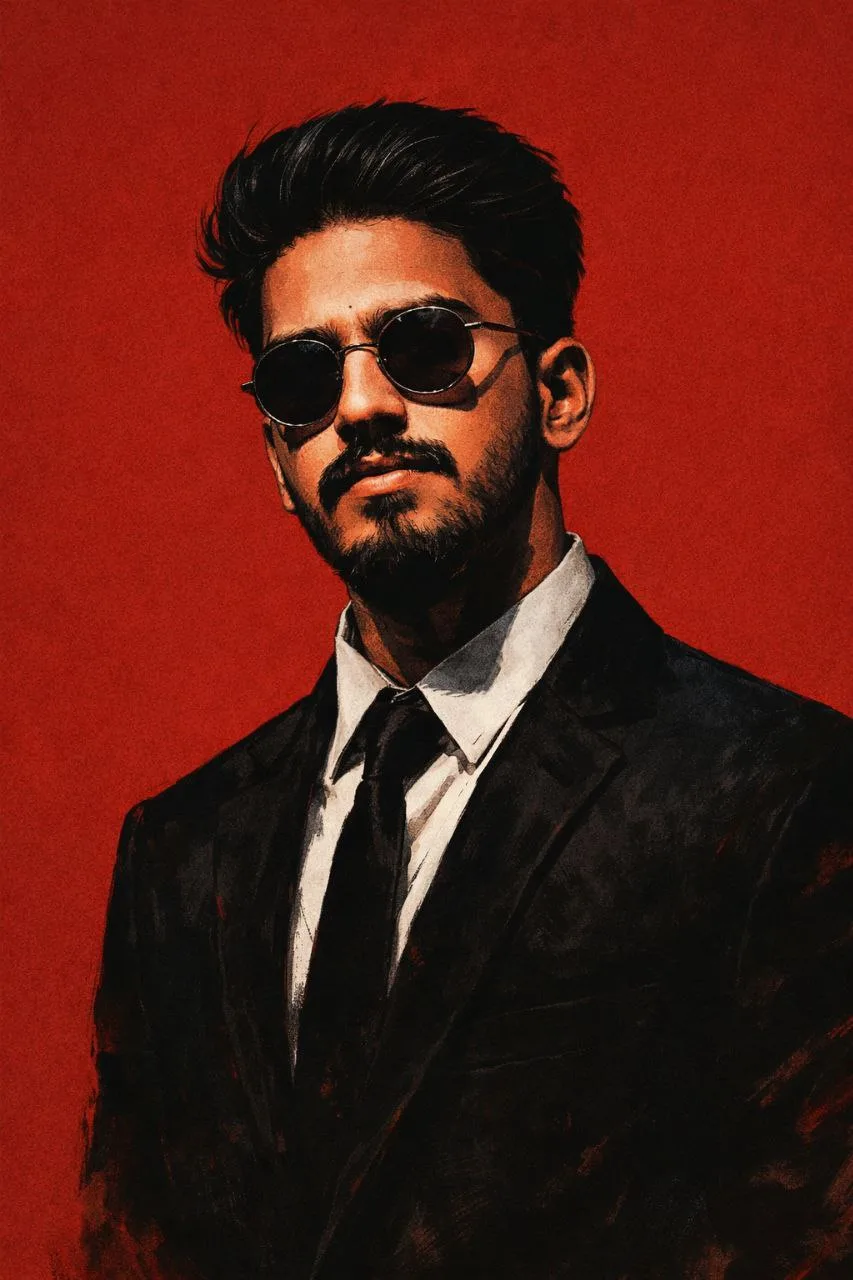 CONVERT my photo into a digital 336painting in the style of a dramatic, graphic novel character portrait.