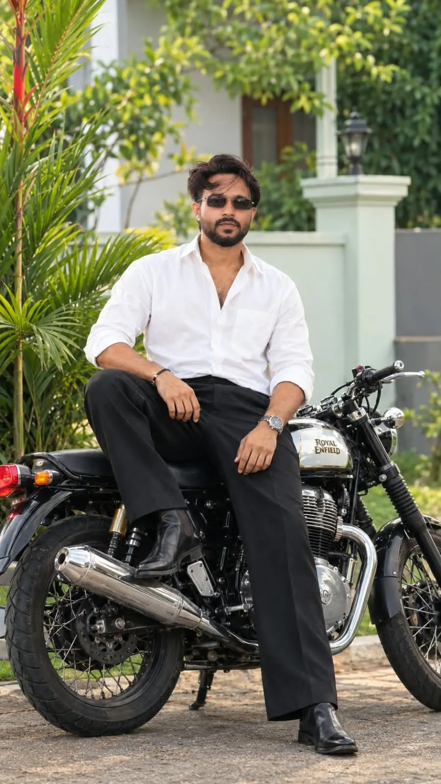 PROMPT — COPY & PASTE Create an ultra-photorealistic, high-end cinematic luxury motorcycle portrait in vertical 9:16, closely recreating