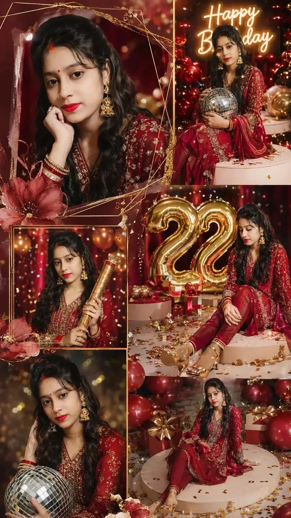Bollywood Birthday Photoshoot Collage