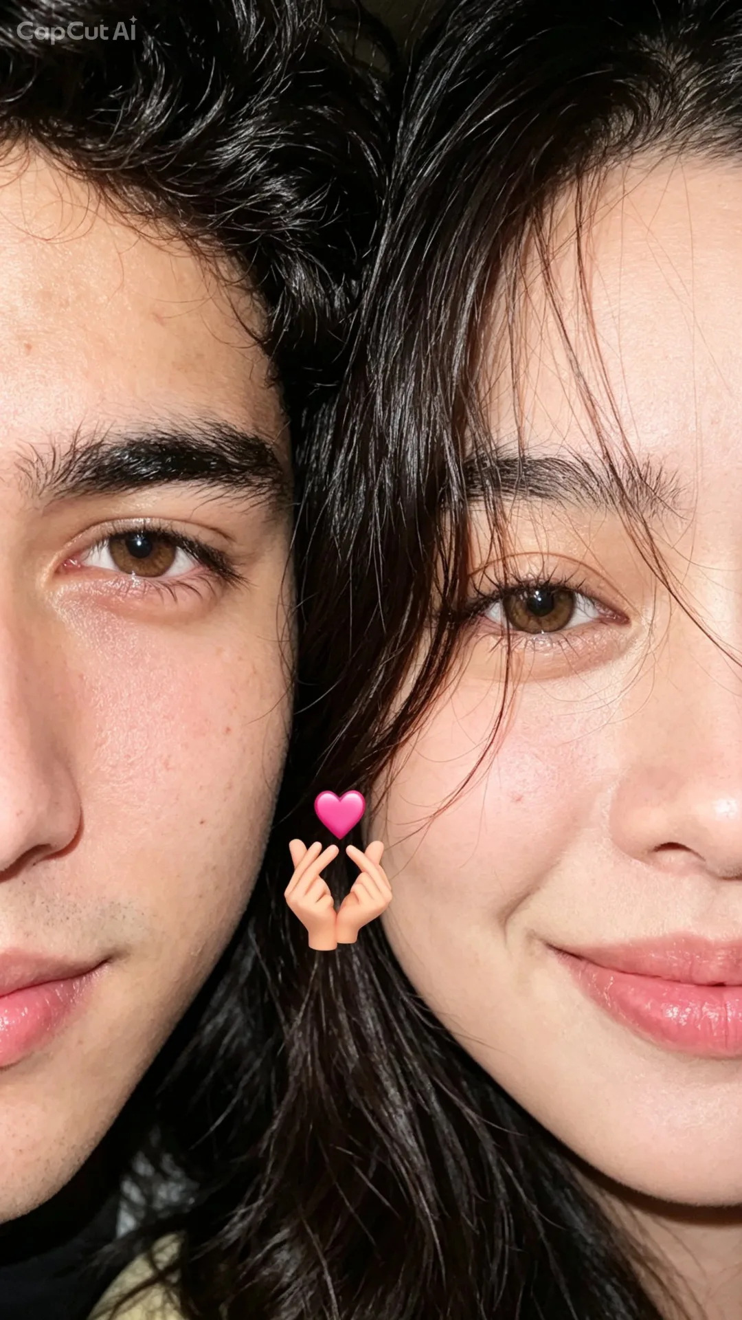 Use 100% of both faces above the image uploaded Must look exactly like a real iPhone front camera flash selfie uploaded to Instagram, not