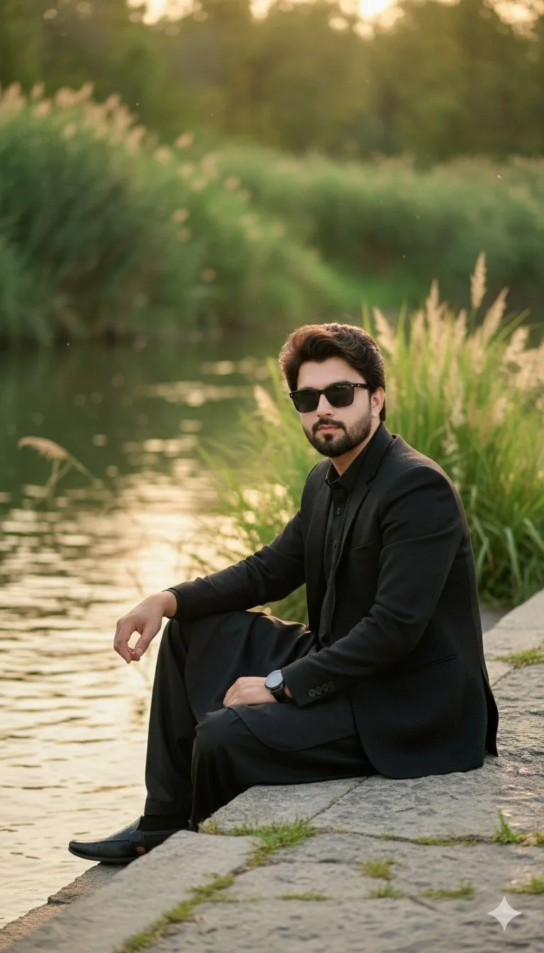 An absolute visual masterpiece, hyper-photorealistic full-body portrait capturing a highly handsome South Asian young man in his early 20s.
