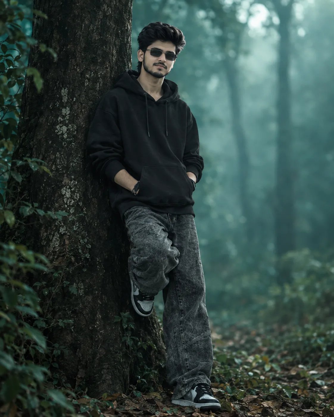 Cinematic forest portrait
