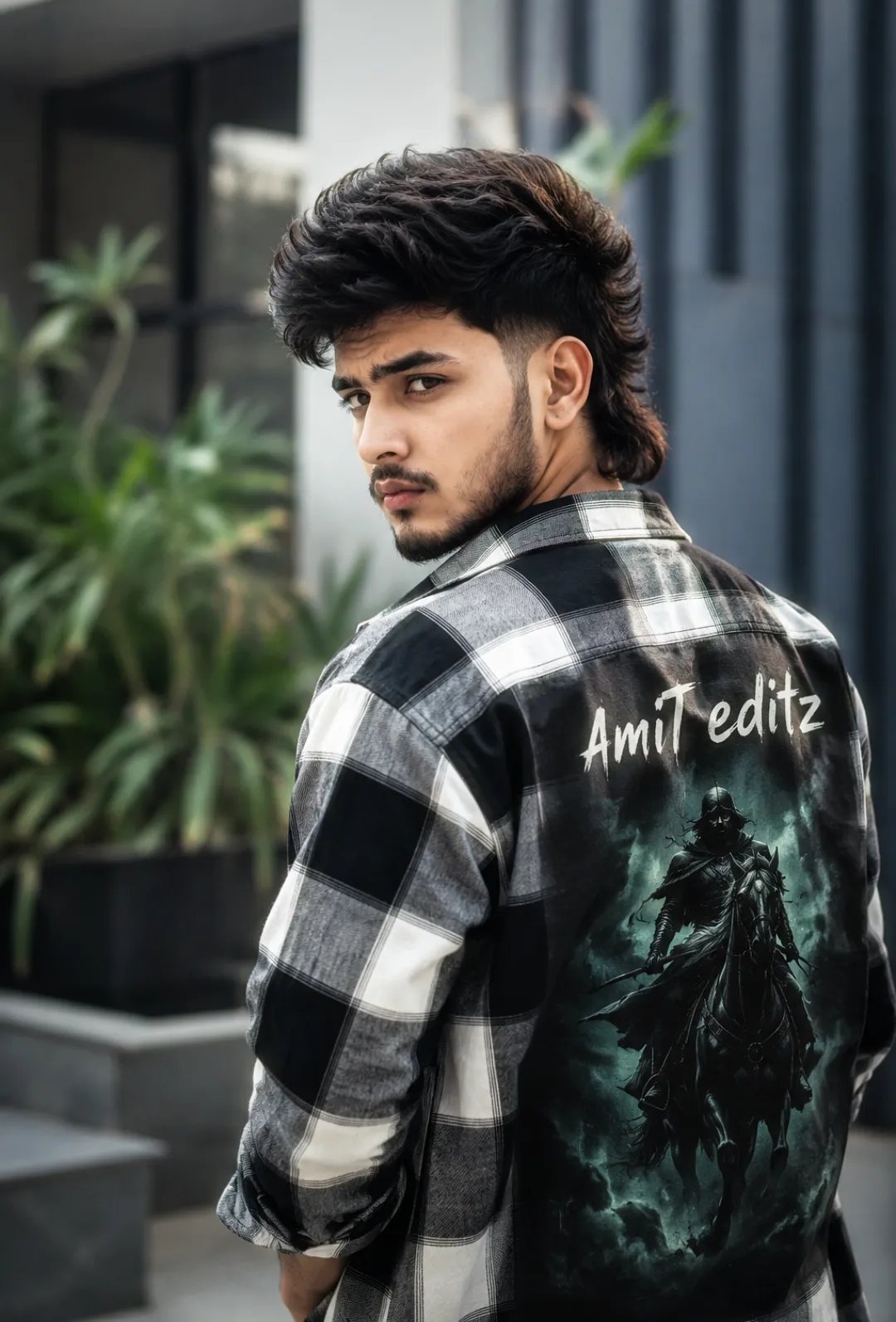 Create image of A Asian boy in his 18 year old slim body (same as reference image)appearing to be in his early 18s, is posed against a