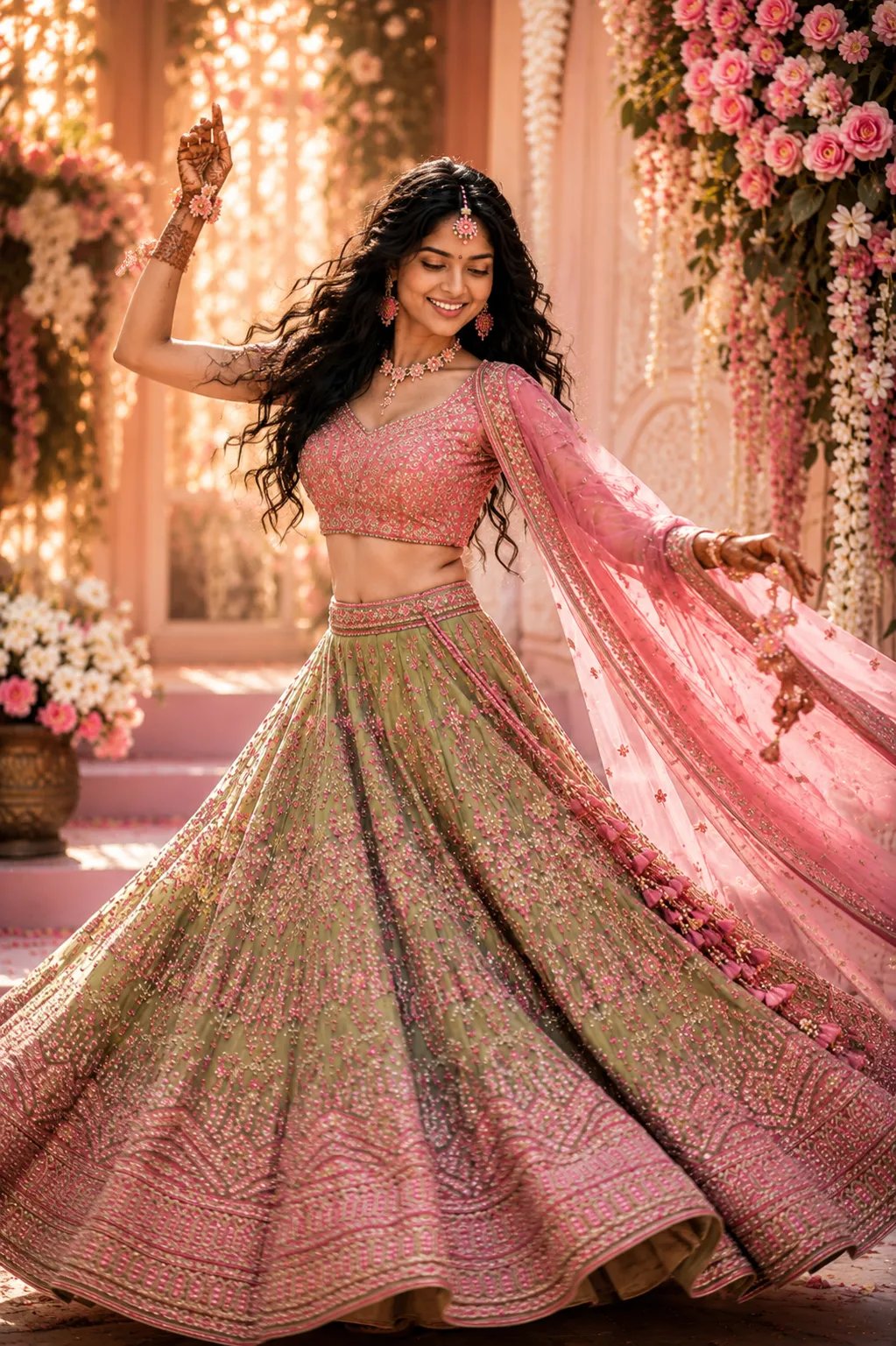 🍁 Celebration 🎉 🎉 🎉 Create an 8K Ultra-HD, Hyper-detailed, Photorealistic full-body portrait of a stunning young Indian woman with
