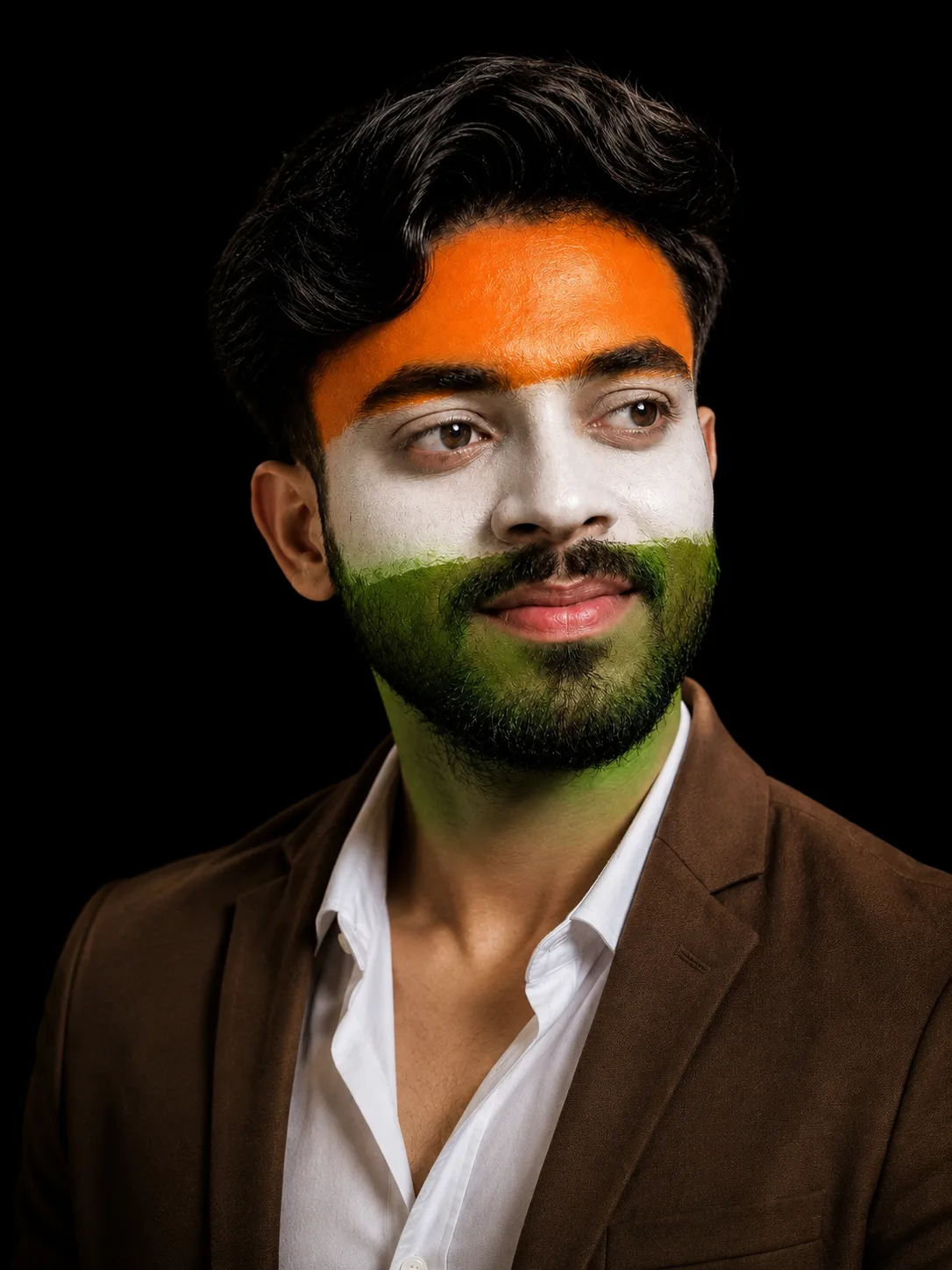 “Tricolor on Face, Tiranga in Heart 🇮🇳❤️”