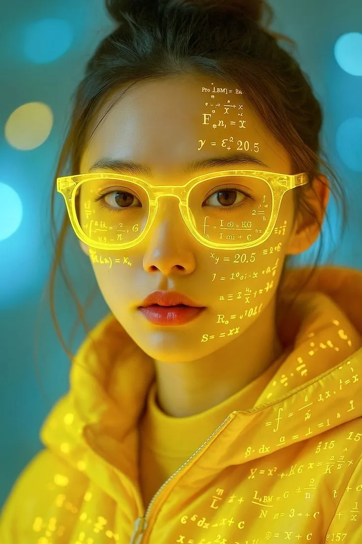 Create a photorealistic vertical 9:16 futuristic science-themed portrait inspired by the uploaded reference image.