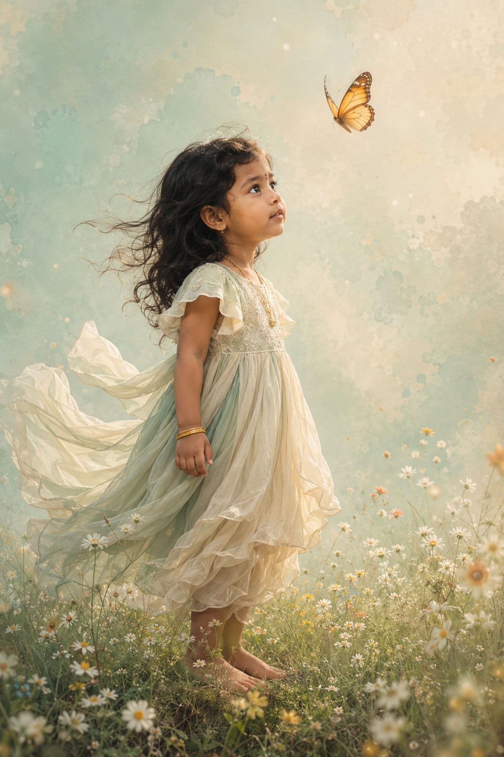 Create a beautiful fine-art portrait using Jashvika's real face and facial features.