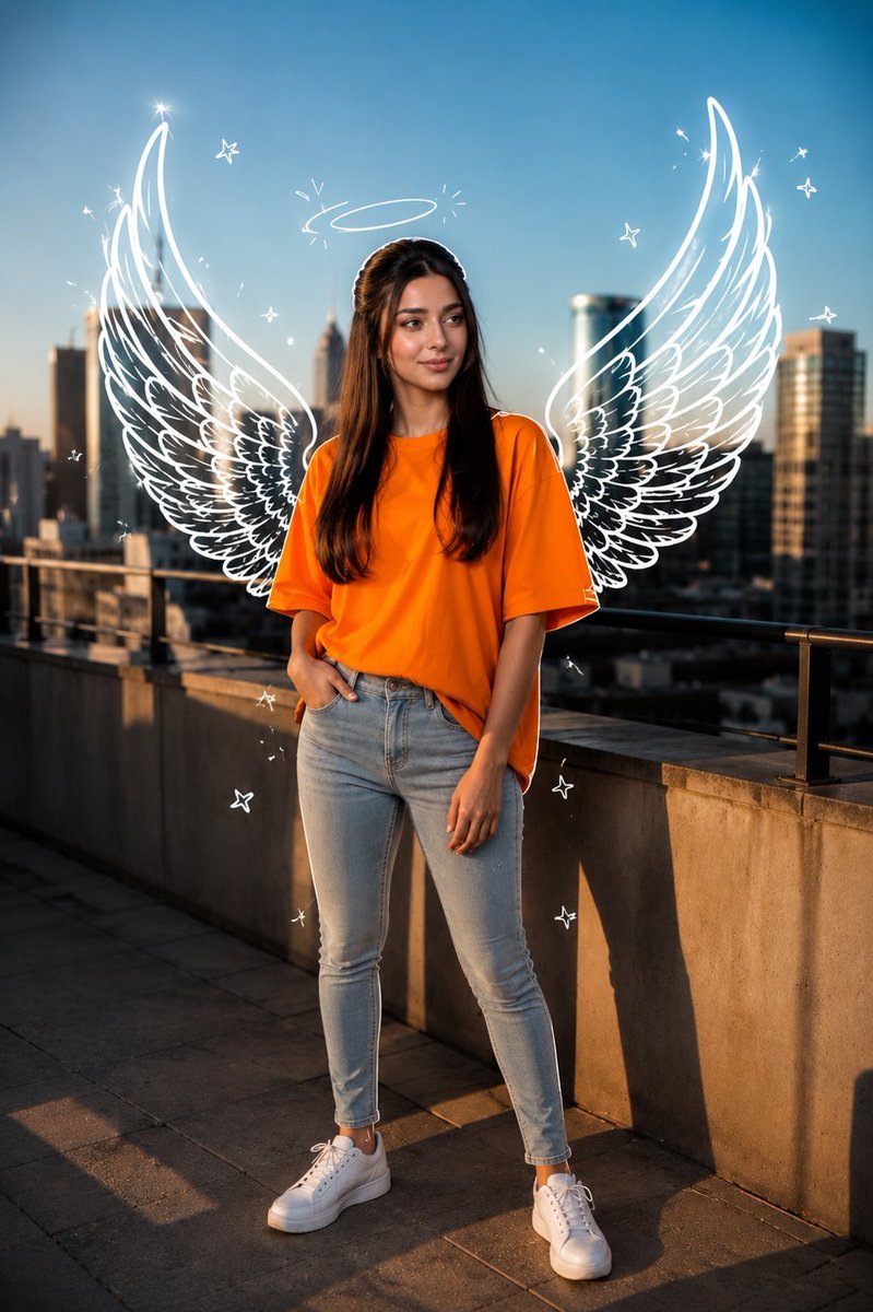 GPT IMAGE 2 on CHAT GPT: Prompt: Create a full-body rooftop lifestyle portrait during golden hour.