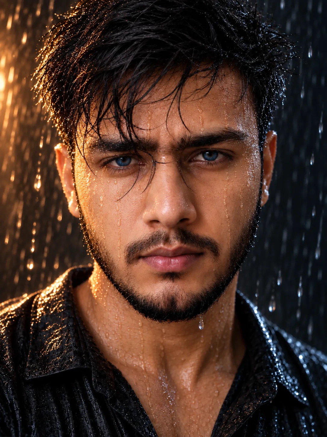 Prompt: Create a highly realistic, ultra-detailed cinematic close-up portrait of the young man from the reference image.