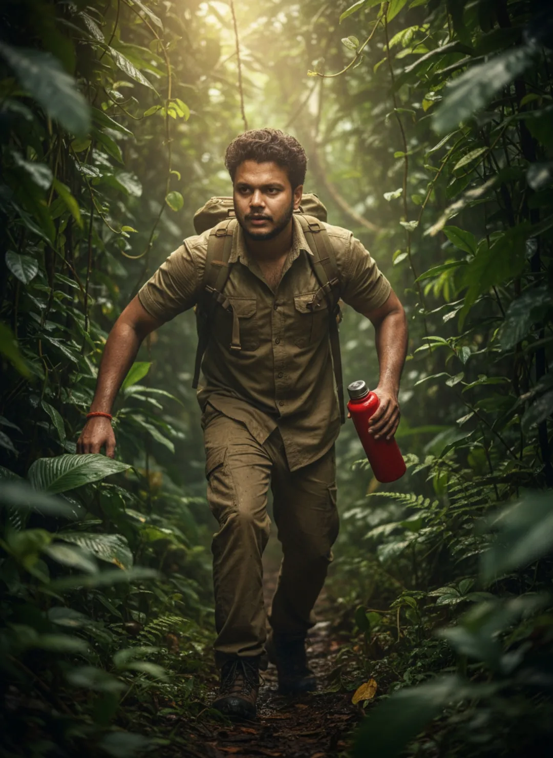 Jungle Explorer Adventure Prompt * Image Reference Control: Enable strict facial consistency mode, prioritizing the exact facial features,