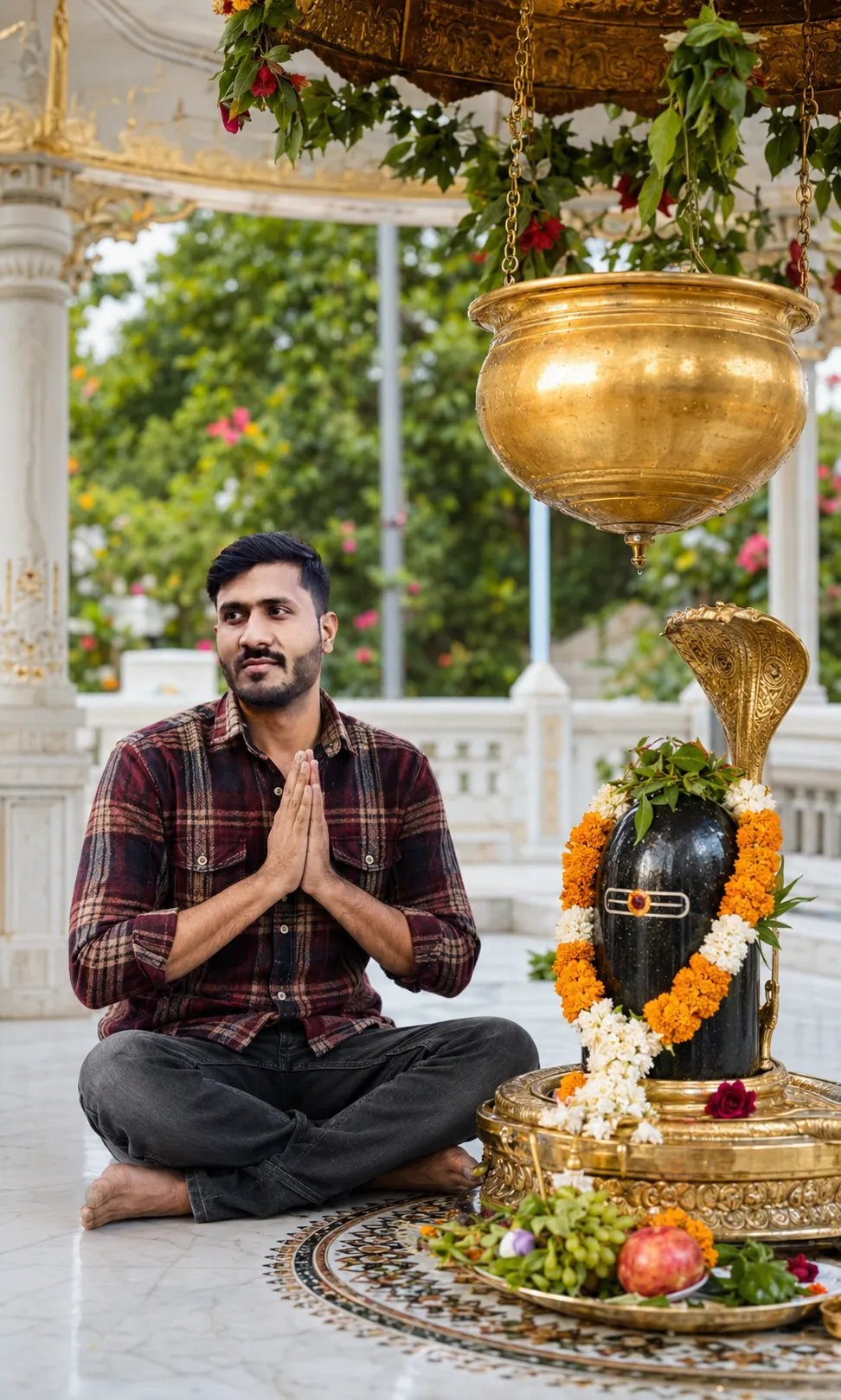 Ultra-realistic Hindu temple devotion