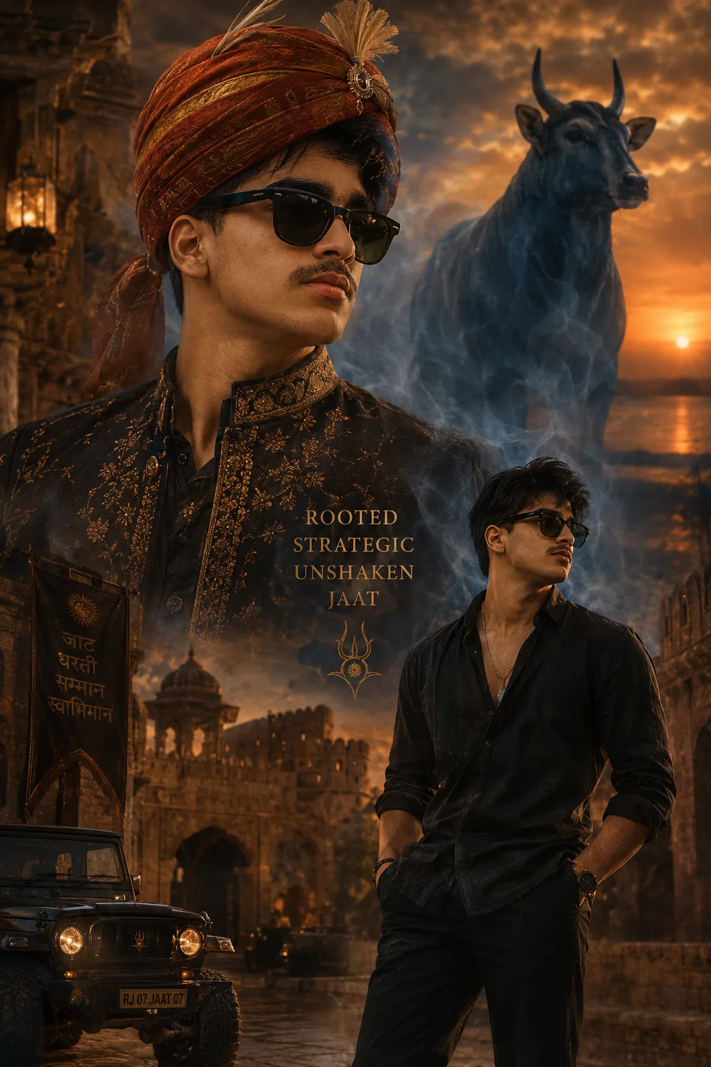 Create an ultra-realistic cinematic editorial portrait of a young South Asian man in his late teens/early twenties, inspired by the
