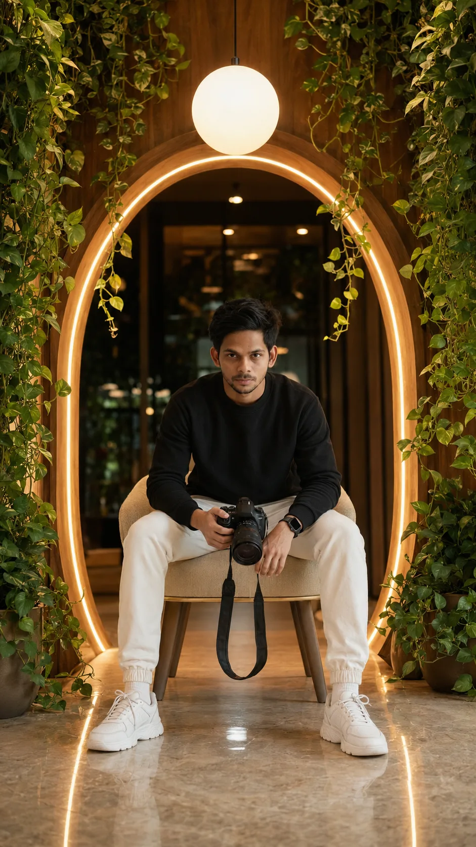 Create an ultra-realistic high-end cinematic lifestyle portrait in a STRICT 9:16 VERTICAL composition, closely recreating the provided