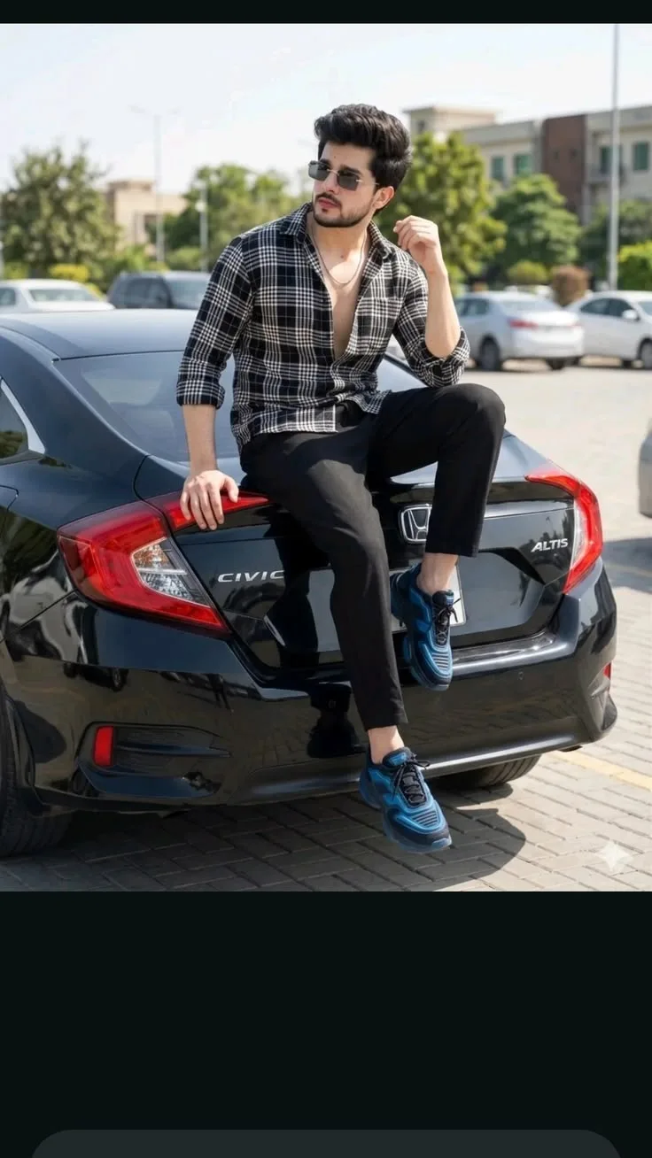 ### **Title: 🖤 Black Honda Civic – Stylish Car Portrait** **Prompt:** > Ultra-realistic, high-resolution cinematic full-body portrait of a