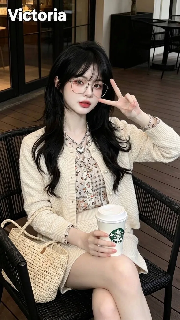 > **CONCEPT:** A photorealistic full-body portrait photograph capturing a young East Asian woman, preserving her exact face, expression,