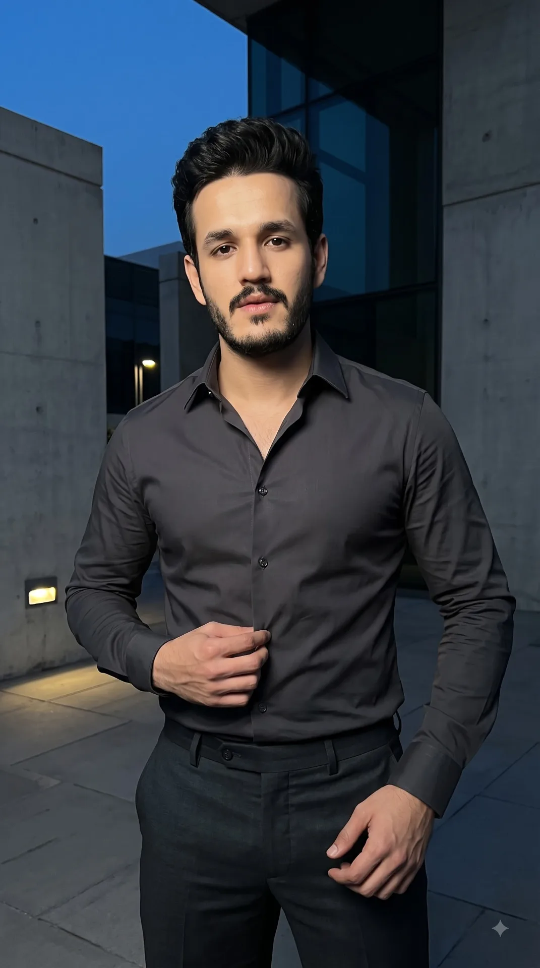aspect ratio 9:16, Keep the person exactly as shown in the reference image with 100% identical facial features, bone structure, natural