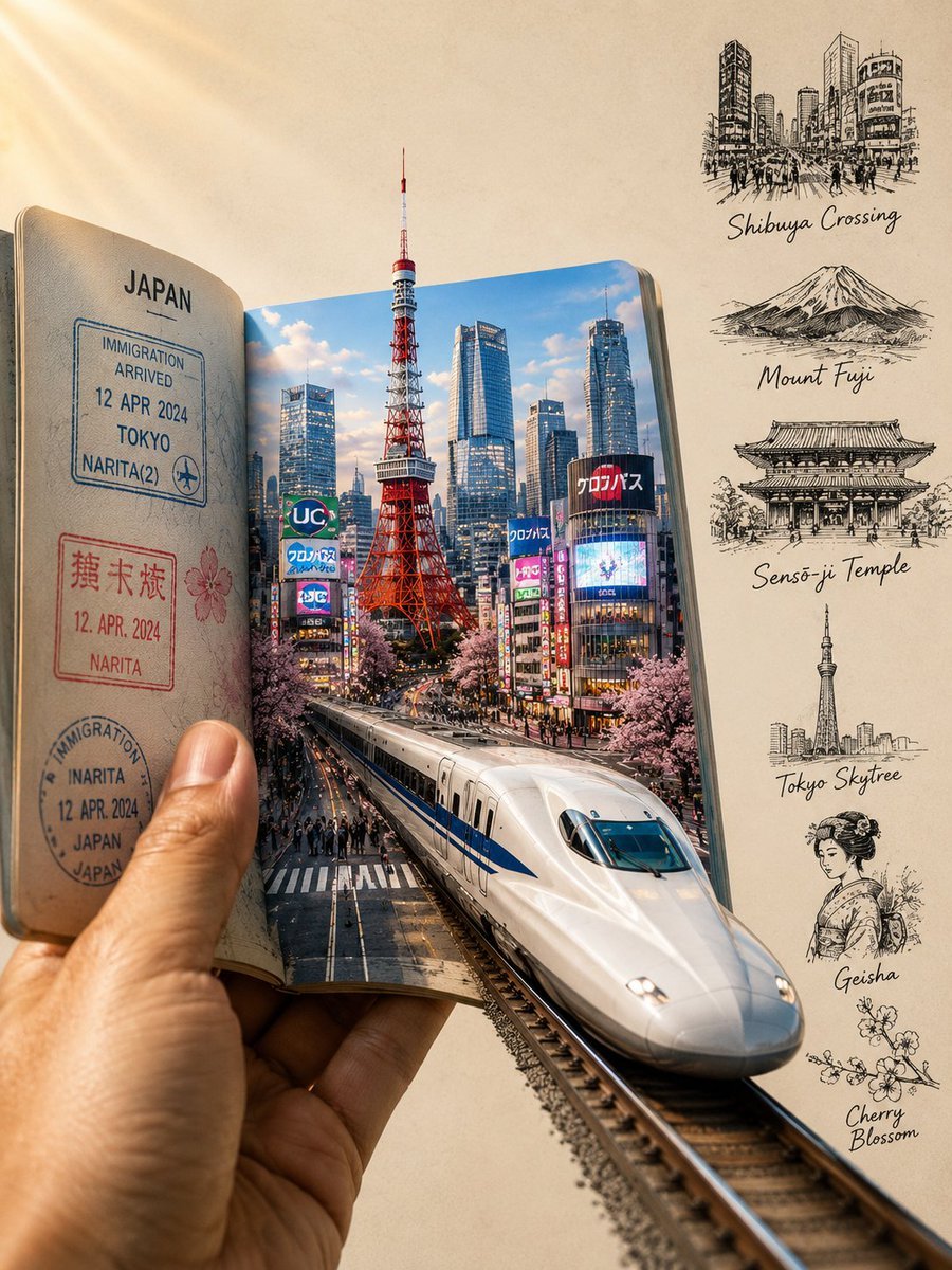 Created with GPT Image 2.0 on ChatGPT Prompt: Ultra-realistic, cinematic travel-themed conceptual artwork of Japan in a vertical 3:4 aspect