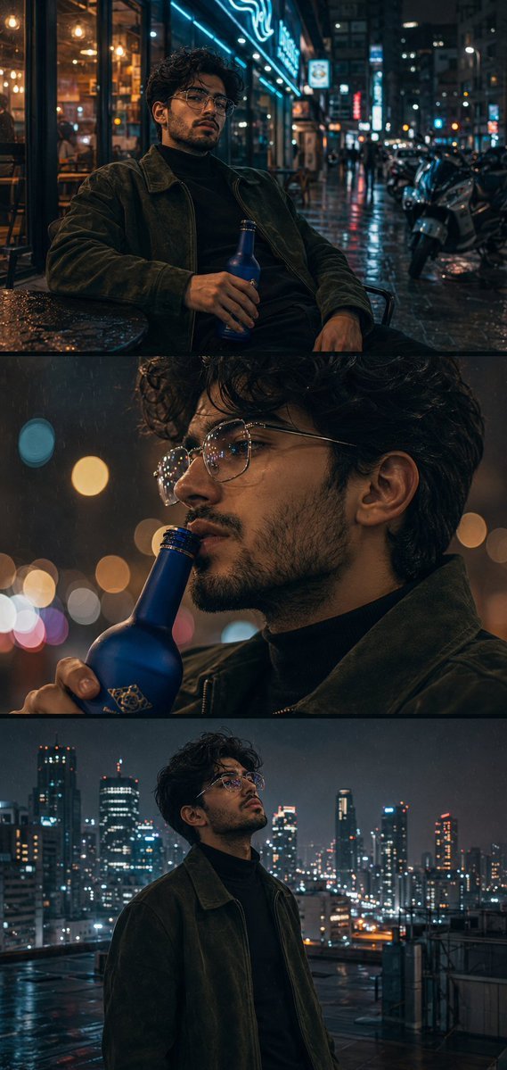 Cinematic Triptych Portrait