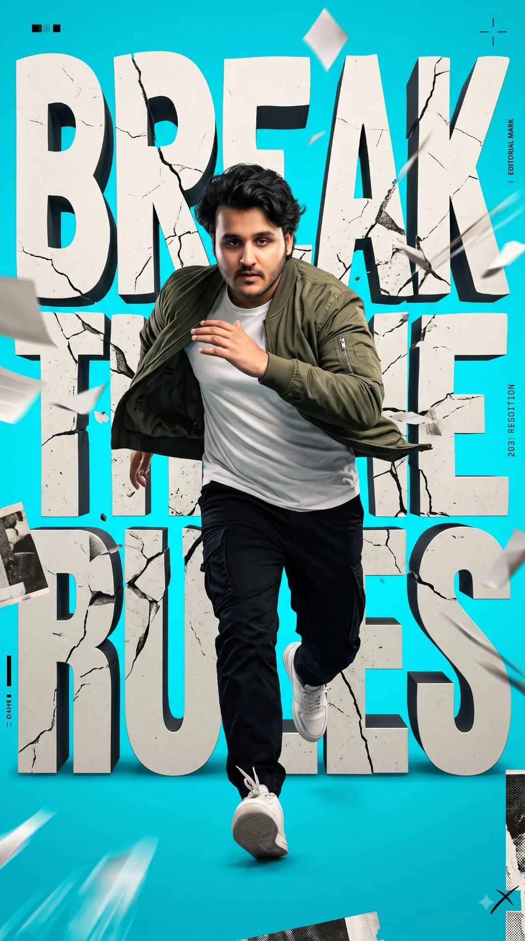 A premium 4:5 streetwear advertising poster.