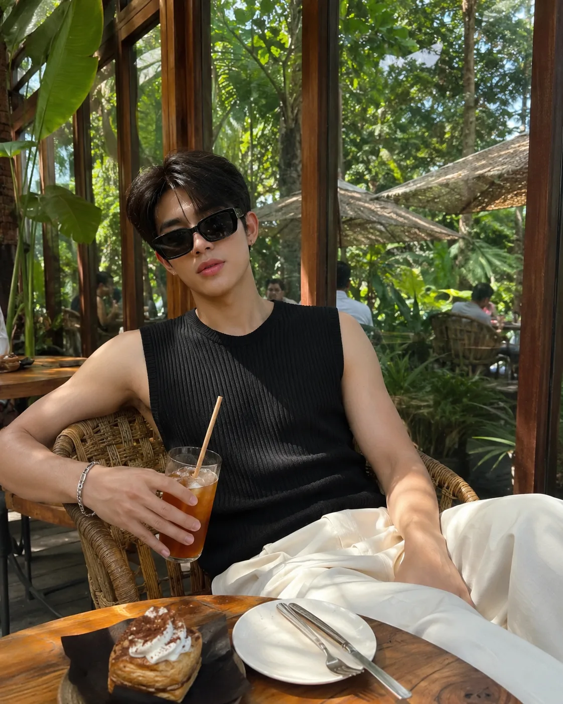 Tropical Serenity — Luxury Garden Café Editorial.