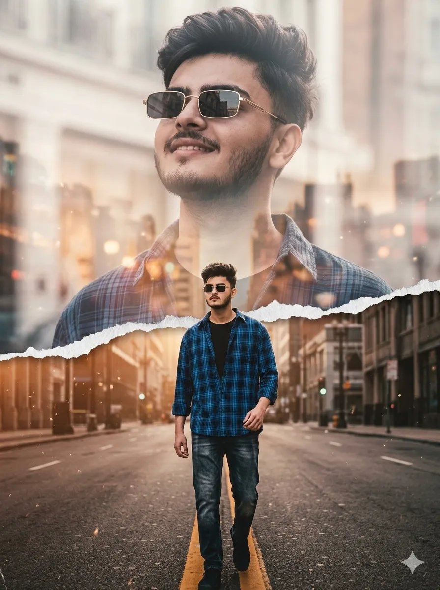 Cinematic Double Exposure Portrait