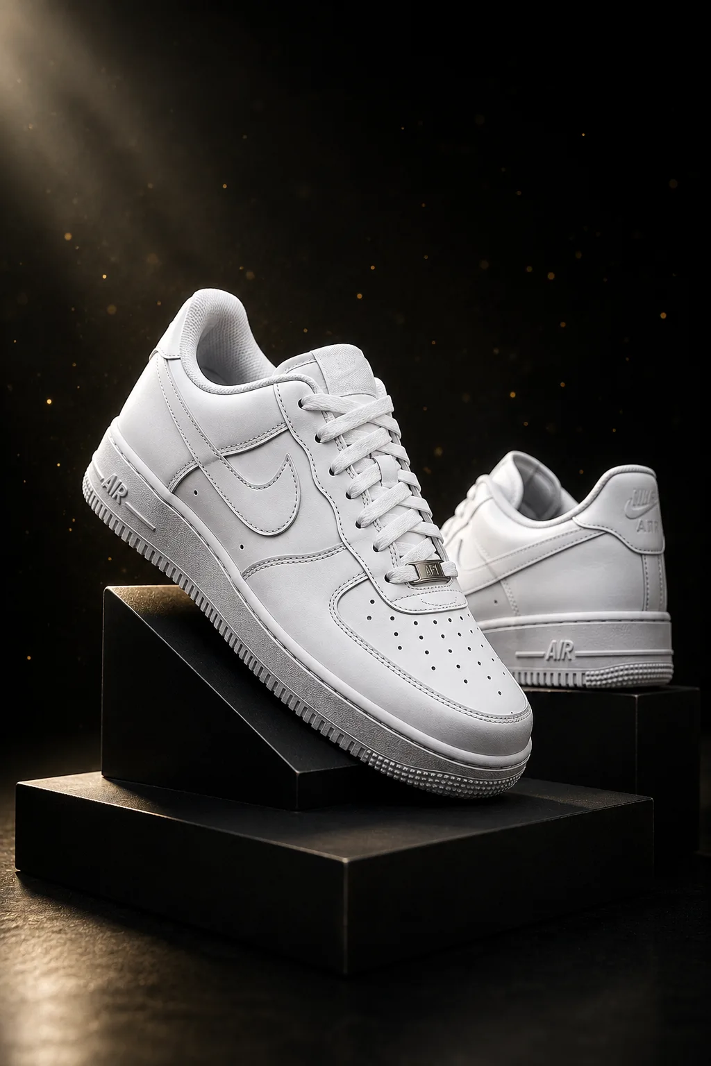 Use the uploaded shoe image as the ONLY product reference.