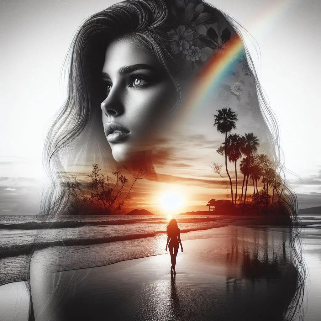 A stunning double exposure surreal artwork.