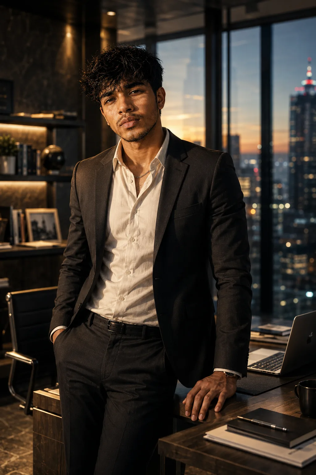 # FUTURE SELF — 10 YEARS LATER Transform the uploaded portrait into an **ultra-realistic cinematic photograph of the same person exactly 10