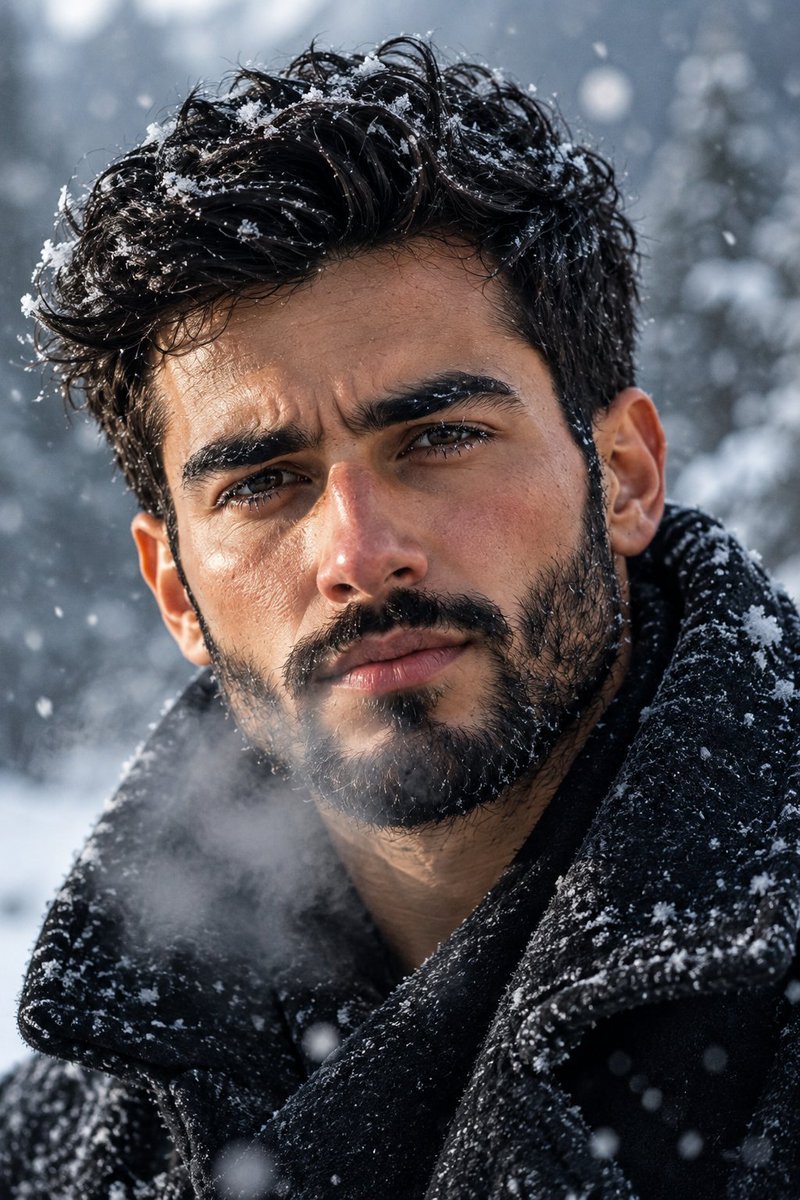 Cinematic Winter Man Portrait