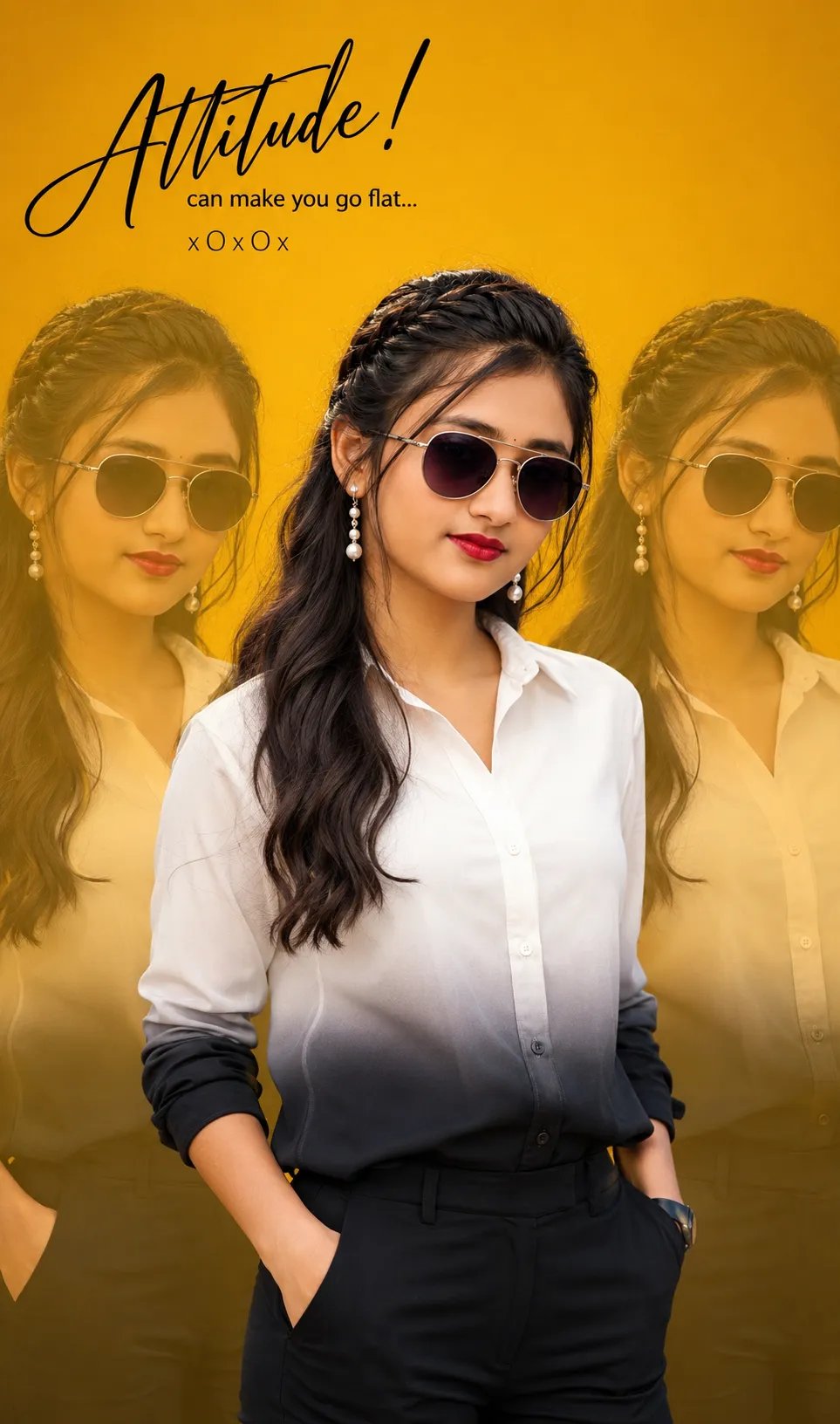 ChatGpt Prompt ⤵️✨💫 "A high-resolution, DSLR-quality portrait ofa young Indian woman with long, dark, wavY hair styled with a braided