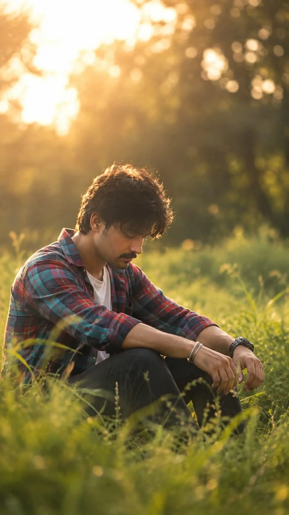 Create an ultra-realistic cinematic outdoor portrait photograph in a vertical 9:16 composition, closely matching the reference image’s