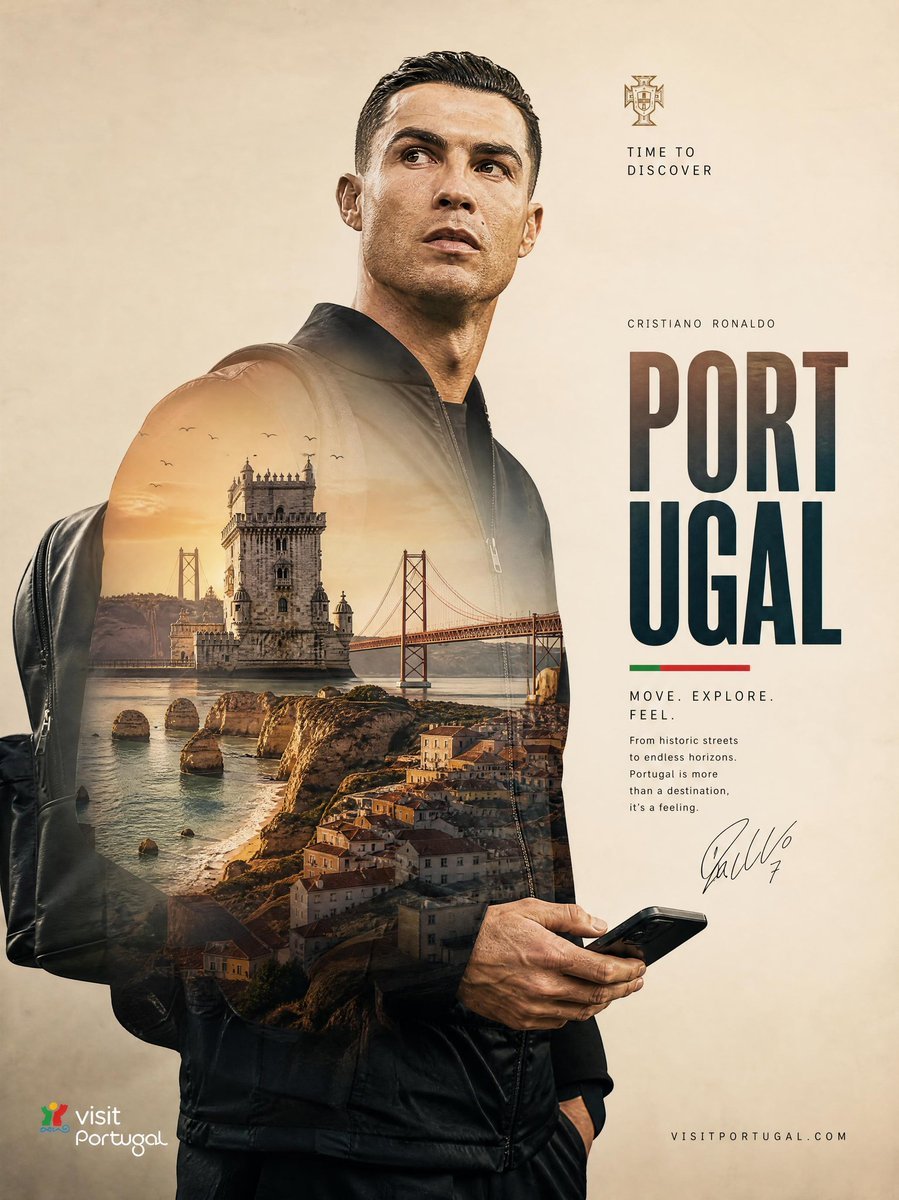 Created with GPT Image 2.0 on ChatGPT Prompt: Ultra-premium travel tourism poster featuring Cristiano Ronaldo, designed in a sophisticated