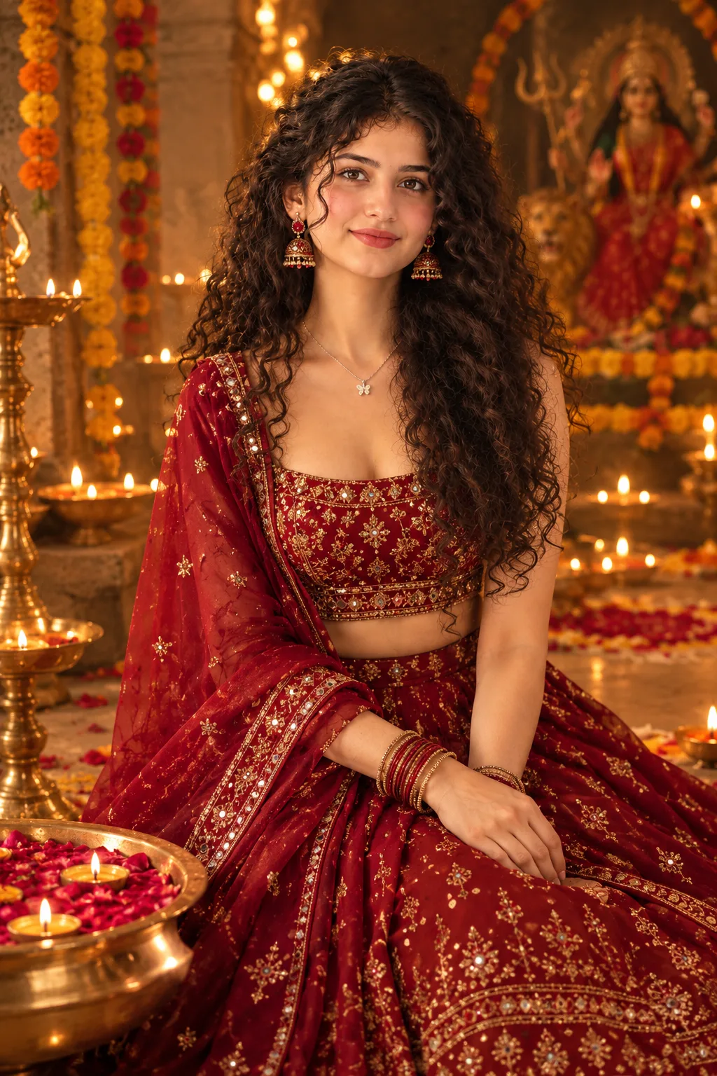 Create an ultra-photorealistic, high-end cinematic Navratri portrait of ME using my uploaded personal photograph as the PRIMARY and ONLY