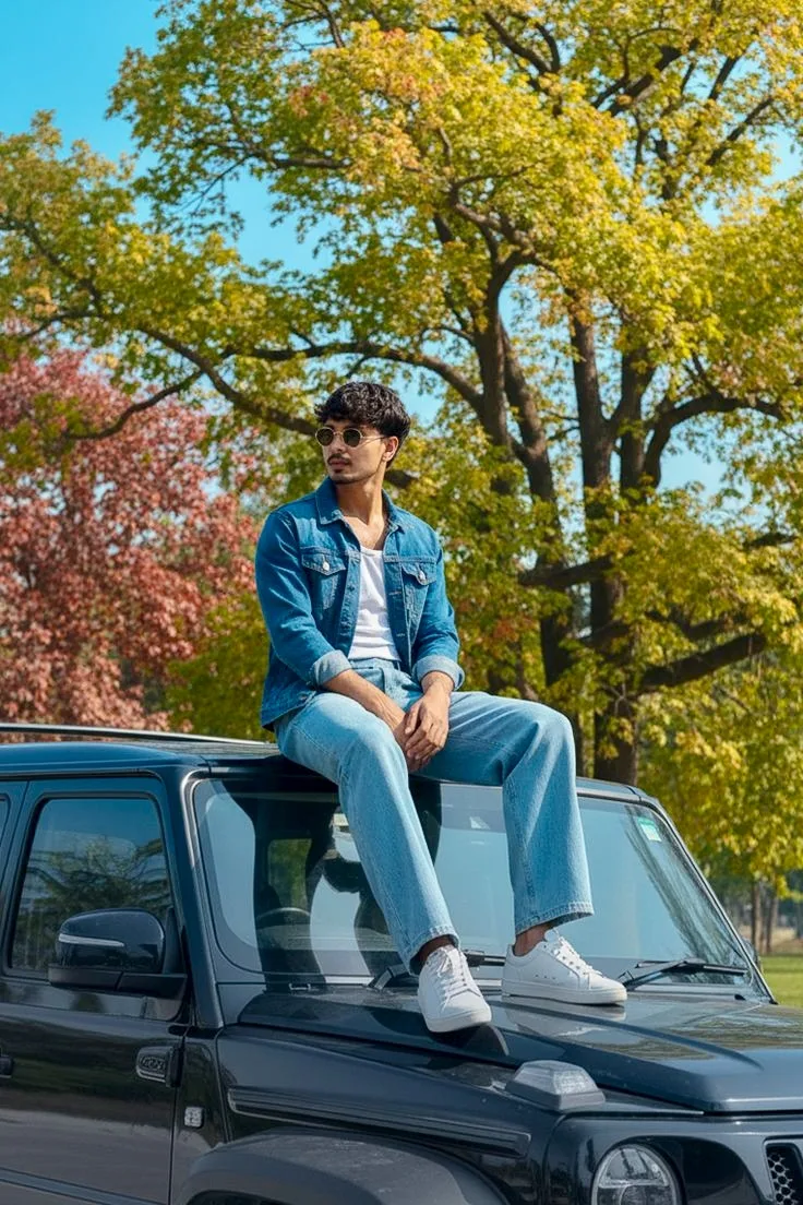 A photorealistic vertical full-length shot of the young South Asian man from the reference images, faithfully preserving his exact