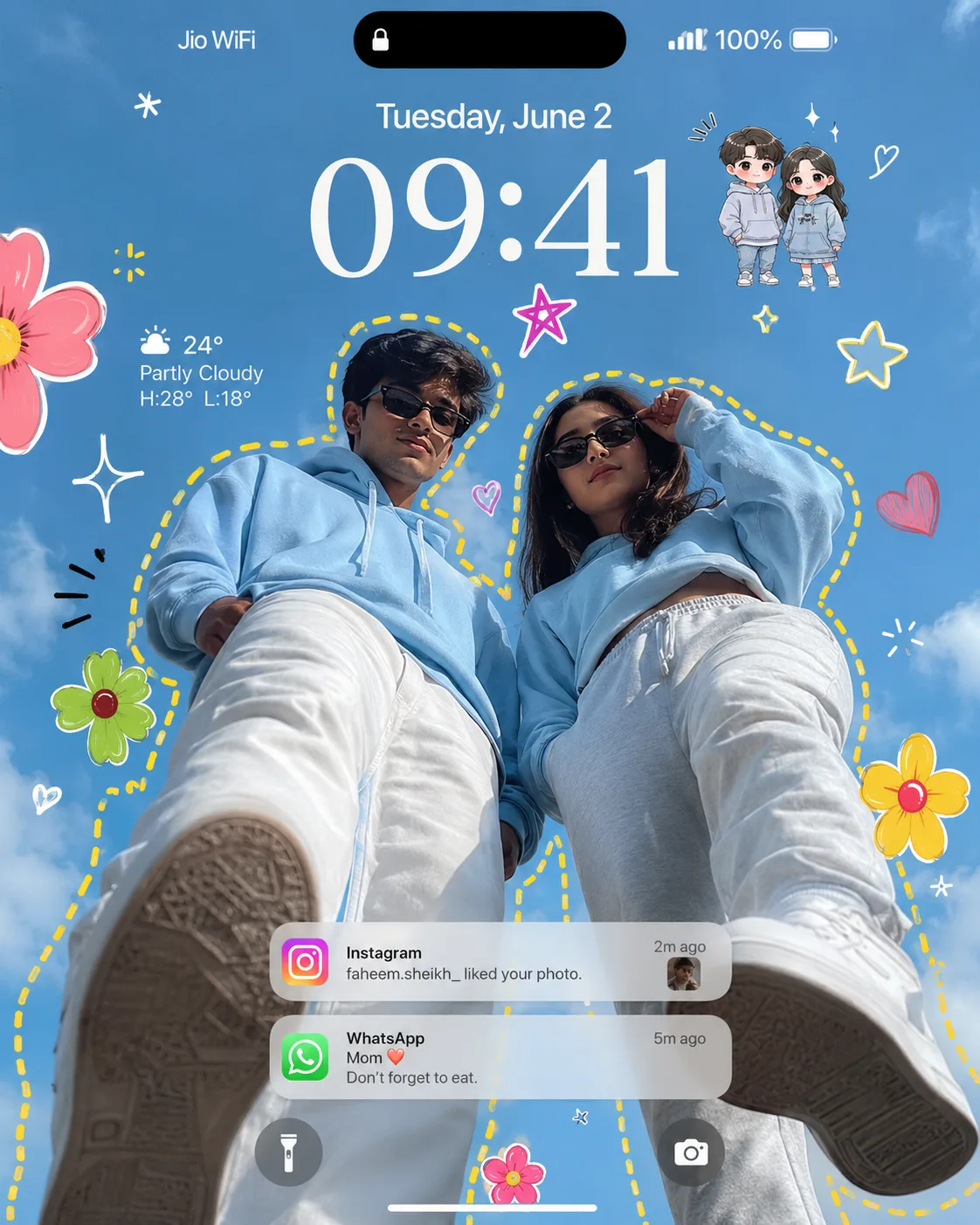 Create an ultra-realistic iPhone lockscreen wallpaper.