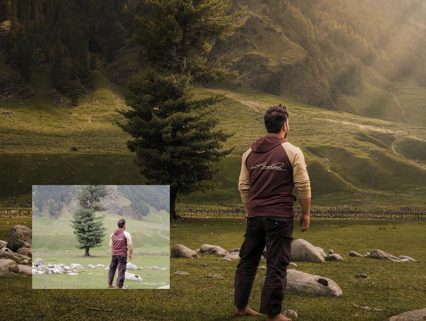Apply a cinematic film-grade transformation to the uploaded image using COLOR, LIGHT, and ATMOSPHERE adjustments only.