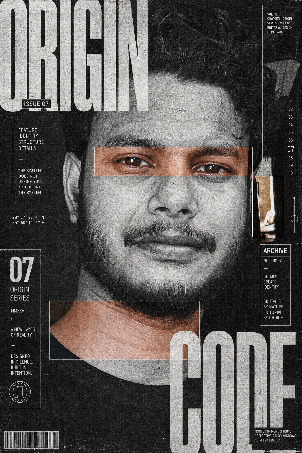 A high-fashion editorial magazine cover in the style of a modern Indian lifestyle portrait magazine.