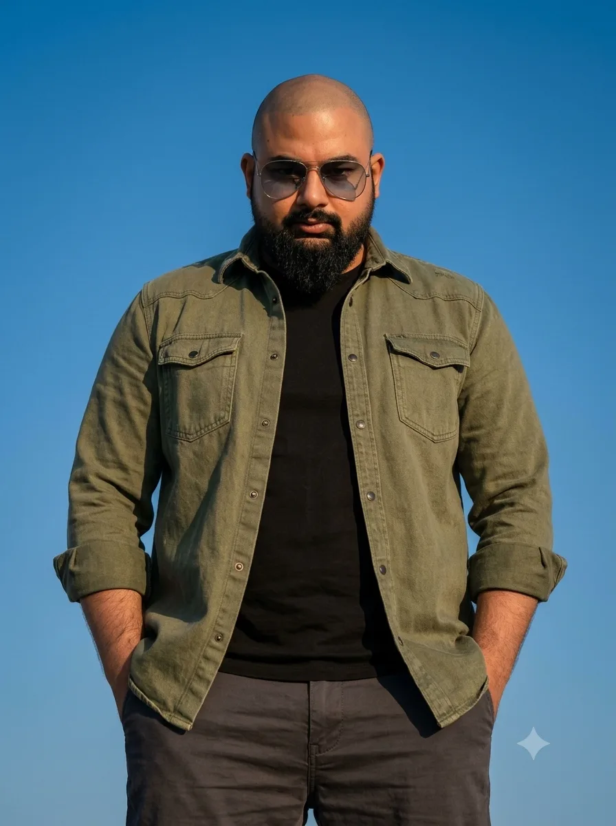 Generate Ultra-realistic 4k Premium cinematic lifestyle portrait of a 30-year-old muscular man exactly same as the reference image with