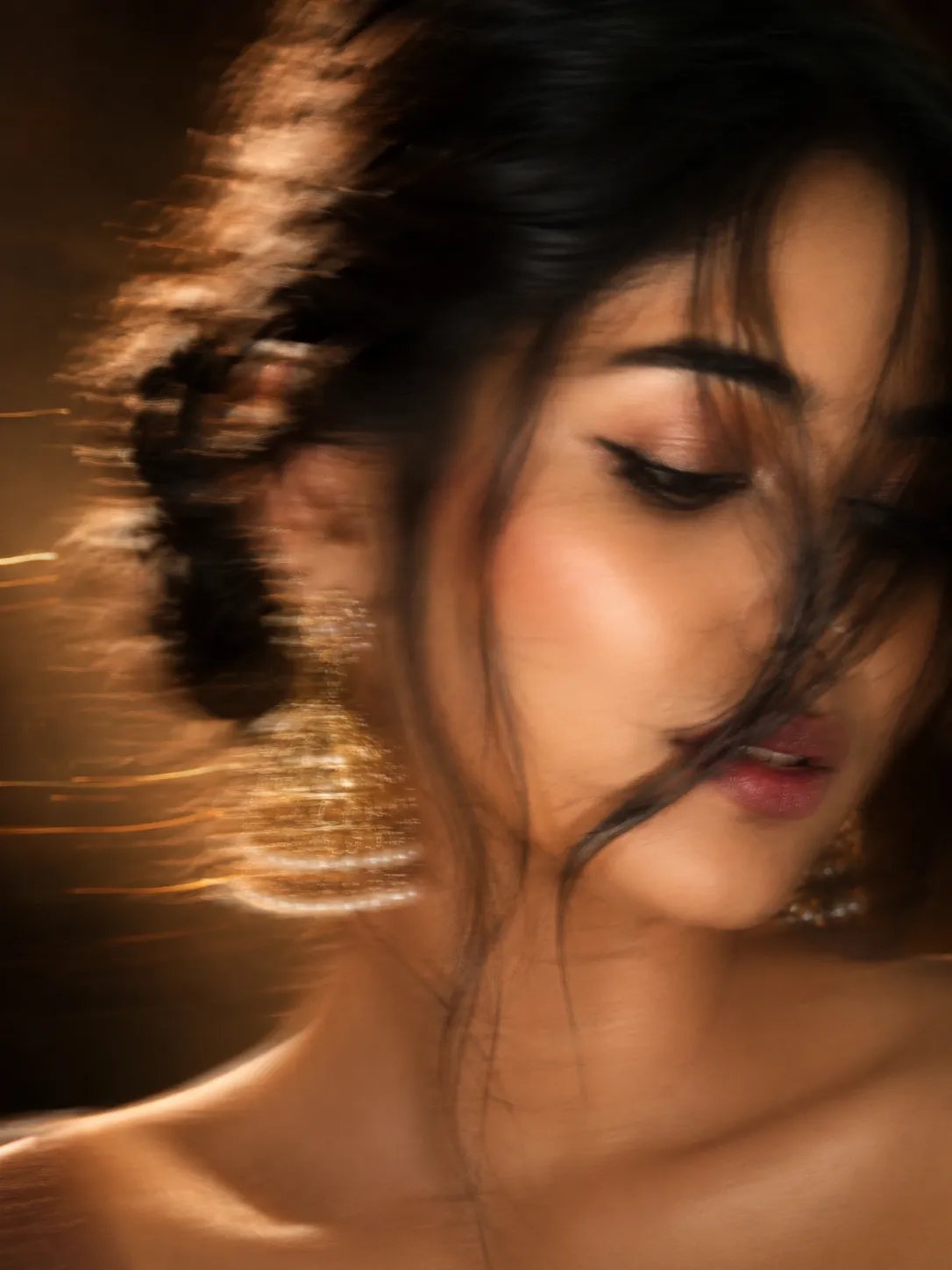 Artistic Woman Portrait Motion Blur