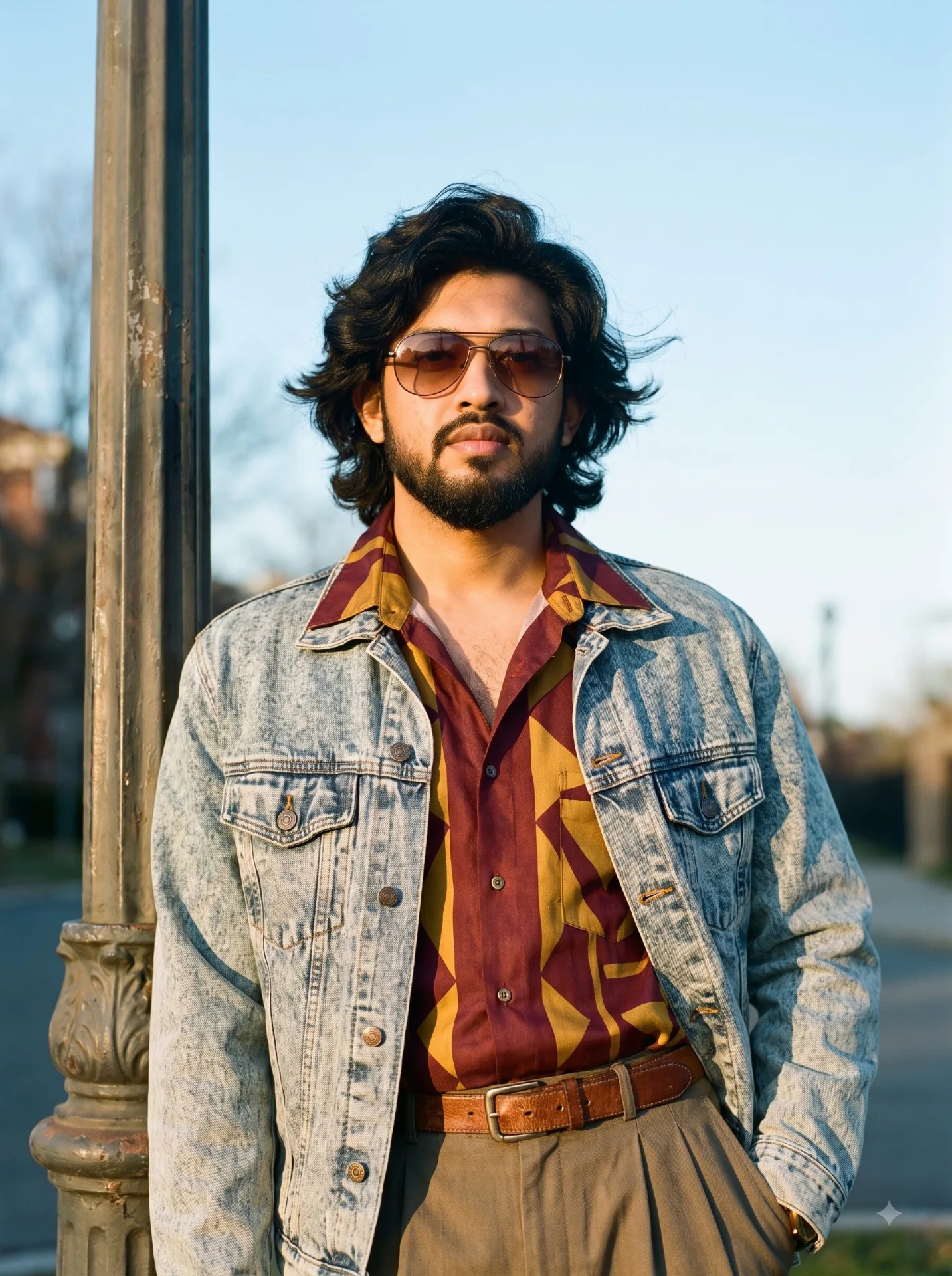Transform the uploaded reference image into an authentic early 1990s South Asian cinema heartthrob portrait.