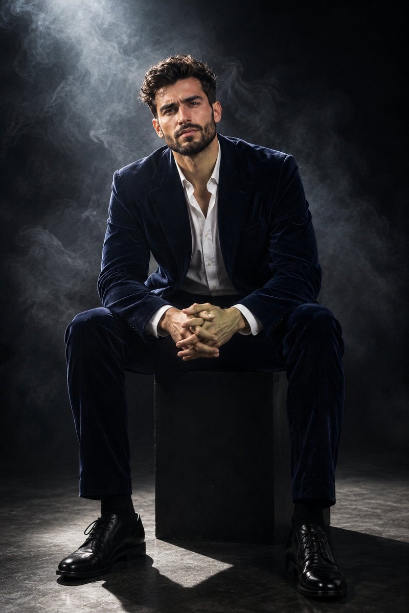 Cinematic Man Studio Portrait