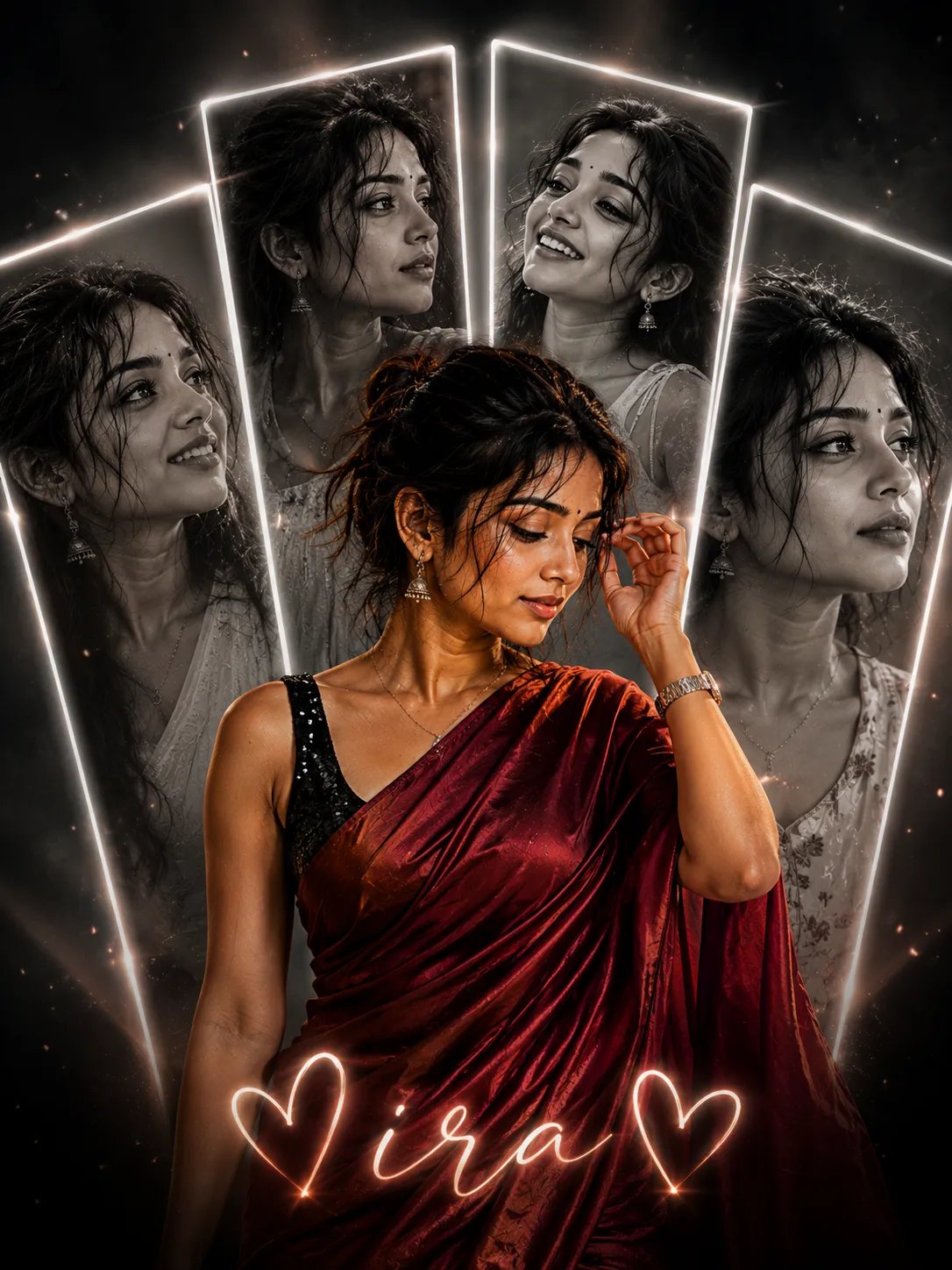 Indian Woman with Neon Frames