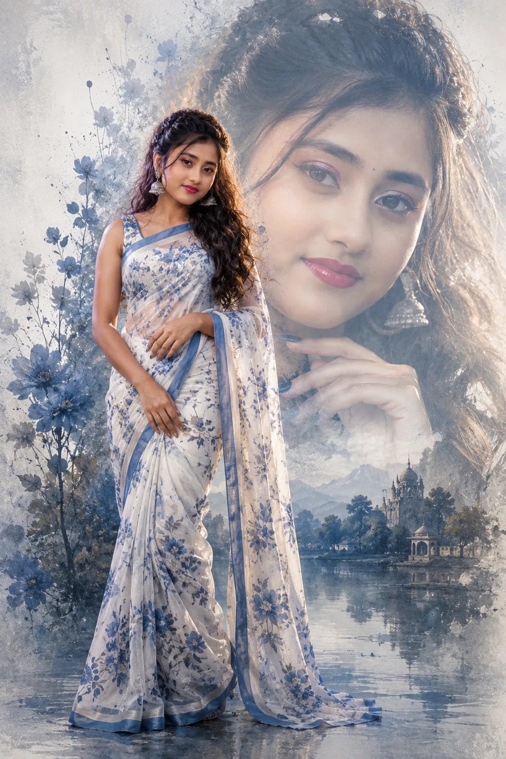 South Asian Woman Double Exposure