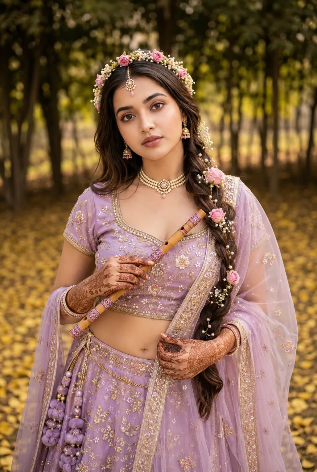 Pose & Composition: A medium shot, eye-level framing of the woman standing outdoors.